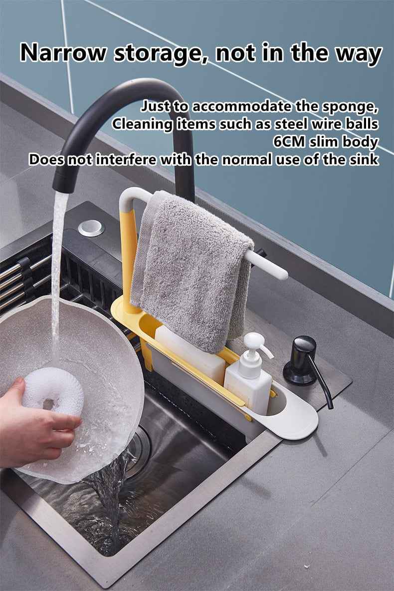 Telescopic Sink Rack – Adjustable Kitchen Organizer