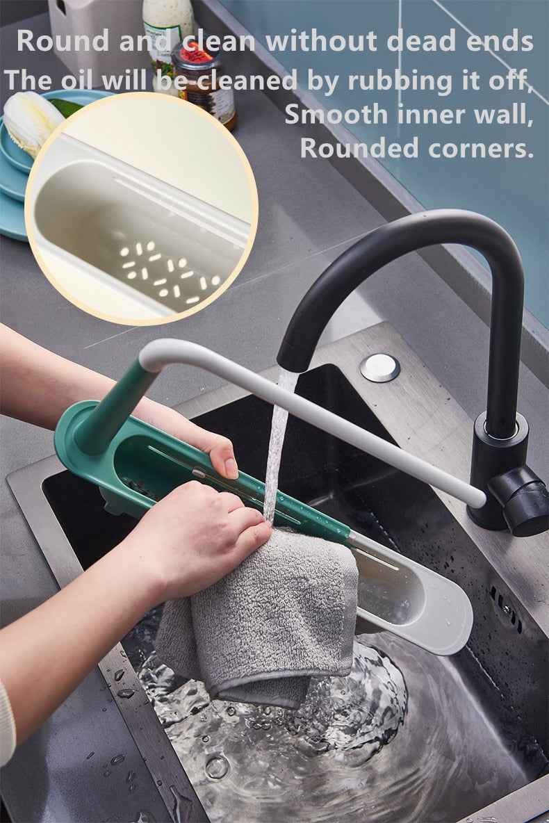 Telescopic Sink Rack – Adjustable Kitchen Organizer