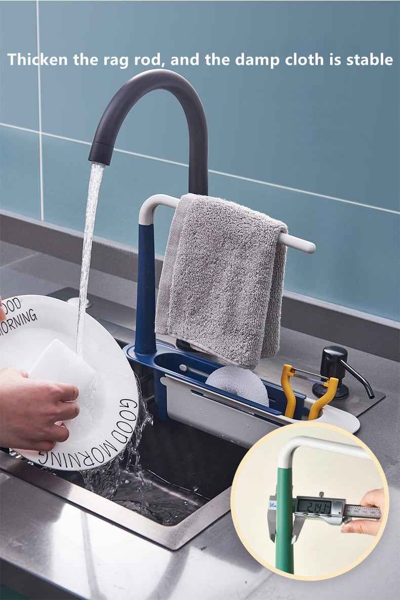 Telescopic Sink Rack – Adjustable Kitchen Organizer